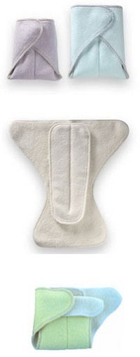 Image: Kissaluvs Cotton Fleece Contour Diaper | diaper comparison of sizes folded