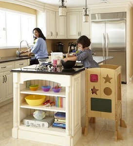 Image: Kitchen Helper by Guidecraft - safely and securely elevates children to countertop height