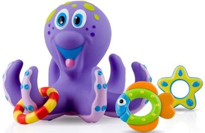 Image: Nuby Bathtime Fun Bath Toys, Octopus Hoopla | Helps develop hand-eye coordination
