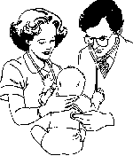 Image: mom and baby at the doctors